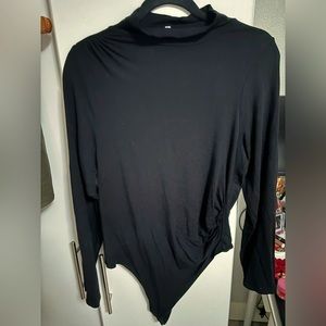 Good American Black Long Sleeve Bodysuit